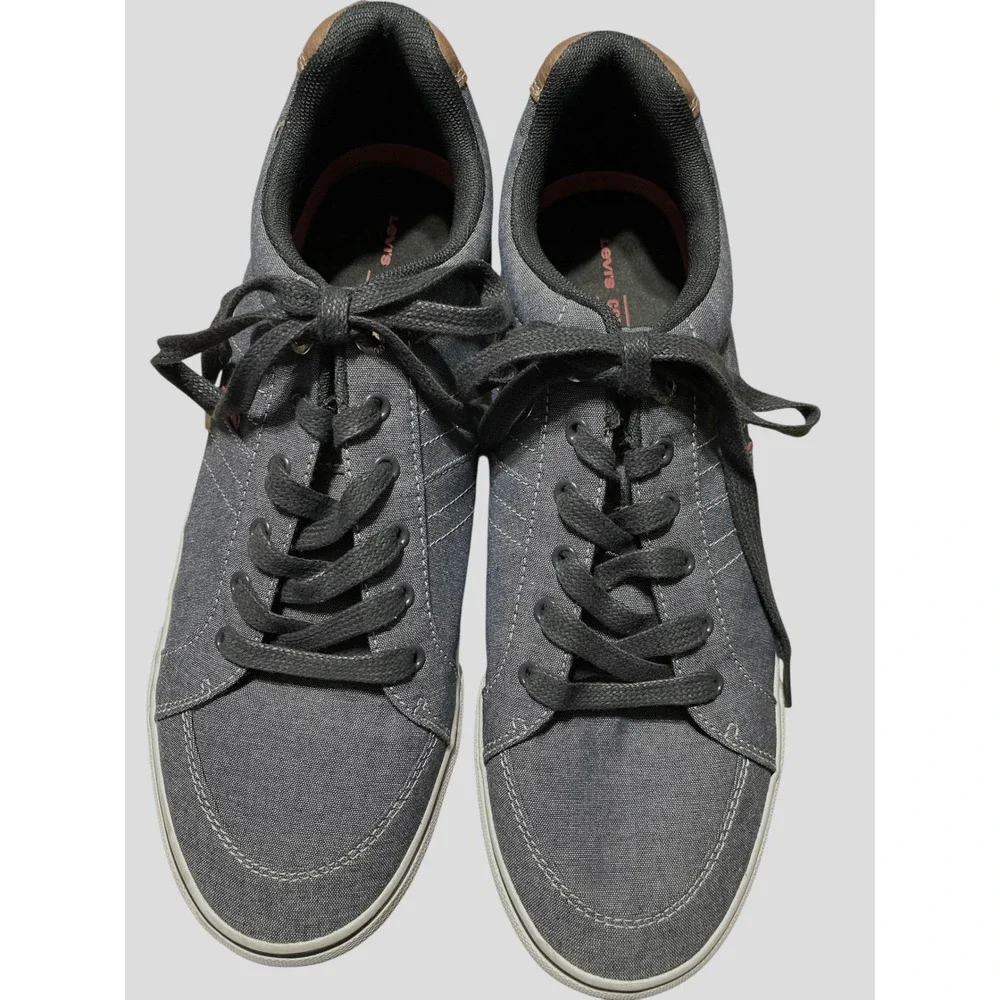 Levis Mens Comfort Denim Low Top Sneakers Blue Size 12 Casual Boat